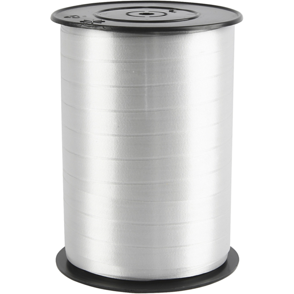 Kräuselband, B 10 mm, Glänzend, Silber, 250 m/ 1 Rolle