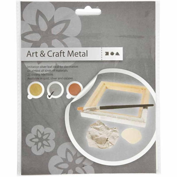 Blattmetall, 16x16 cm, Silber, 25 Bl./ 1 Pck, 0,625 m2 – Bild 2