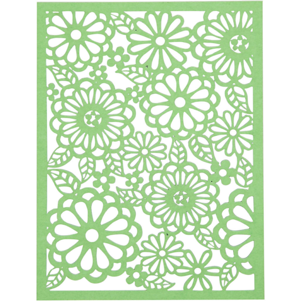 Block aus Karton mit Spitzen-Muster, A6, 104x146 mm, 200 g, Grün, Hellgrün, Gelb, Hellgelb, 24 Stk/ 1 Pck – Bild 2