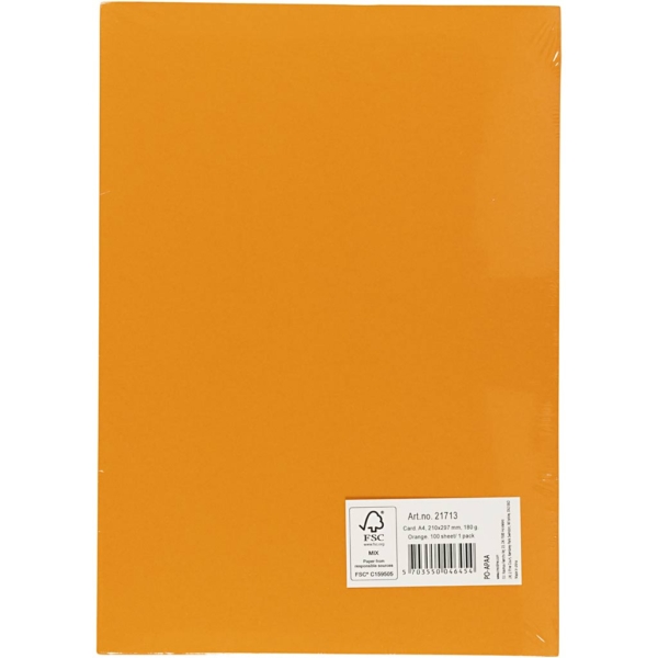Karton, farbig, A4, 210x297 mm, 180 g, Orange, 100 Bl./ 1 Pck – Bild 4