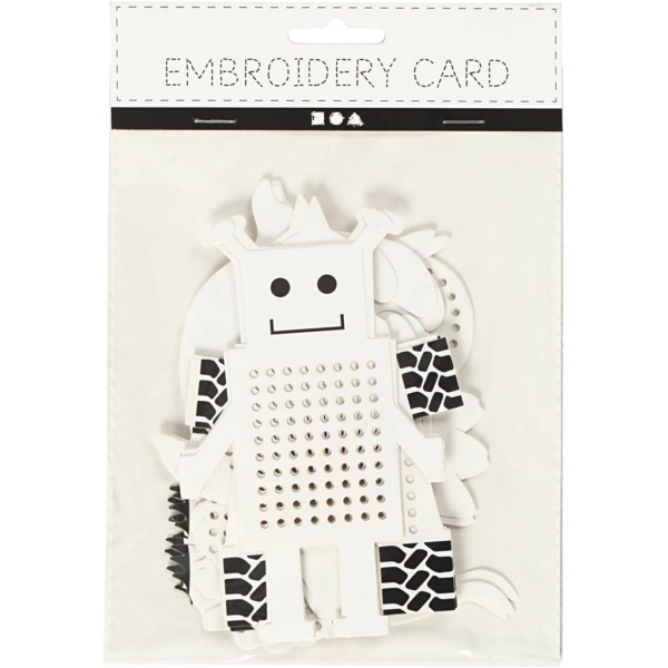Stickkarton, Tiere & Roboter, H 8-13 cm, Weiß, 6x3 Stk/ 1 Pck – Bild 2