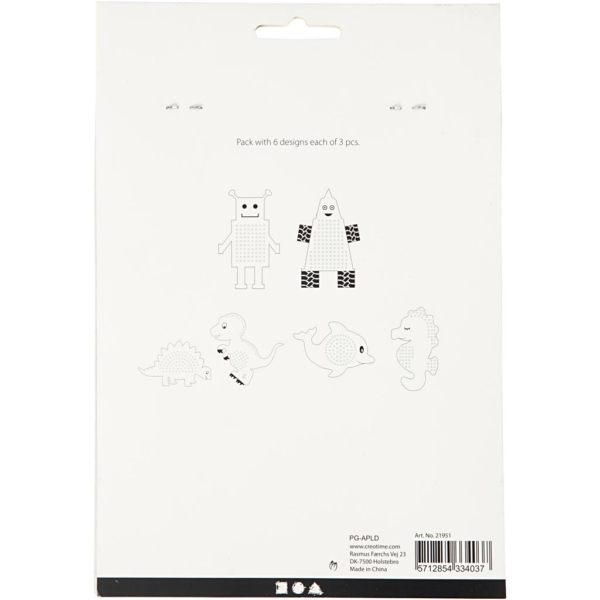 Stickkarton, Tiere & Roboter, H 8-13 cm, Weiß, 6x3 Stk/ 1 Pck – Bild 3