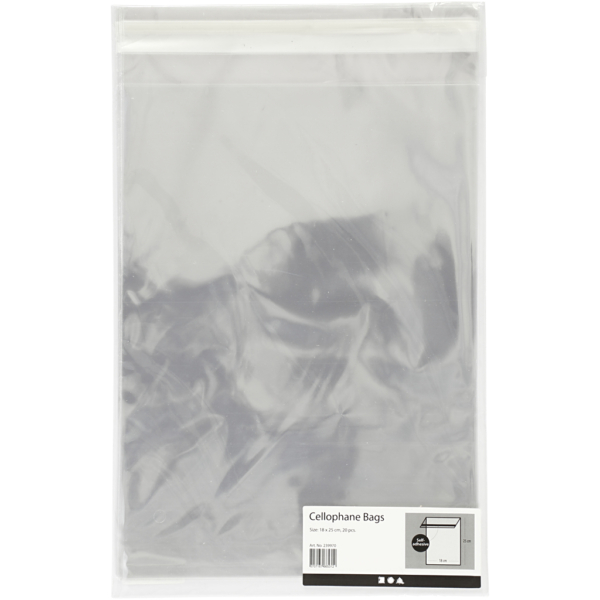Cellophanhüllen, H 25,3 cm, B 18 cm, Dicke 25 my, 20 Stk/ 1 Pck – Bild 2