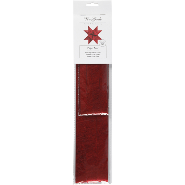 Papierstreifen für Flechtsterne, L 44+78 cm, D 6,5+11,5 cm, B 15+25 mm, Rot, 32 Streifen/ 1 Pck – Bild 2