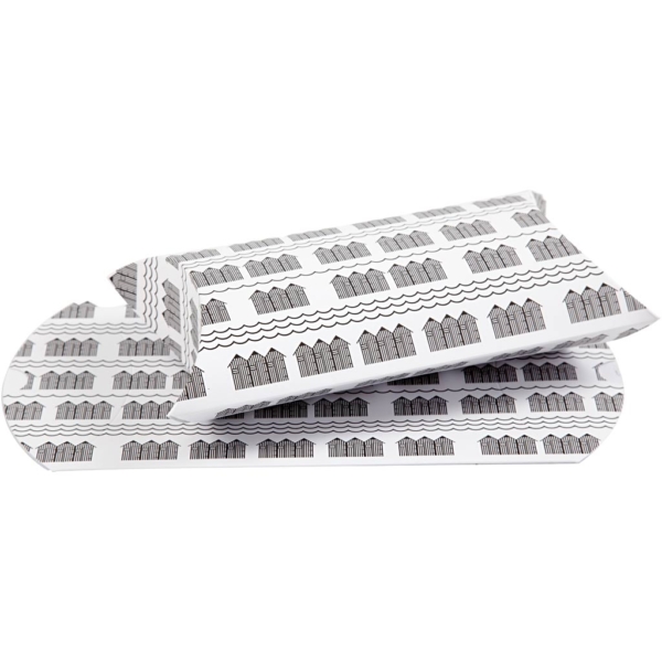 Faltbare Geschenkbox, Badehaus, Größe 18x15x6 cm, 300 g, Schwarz, Weiß, 3 Stk/ 1 Pck – Bild 2