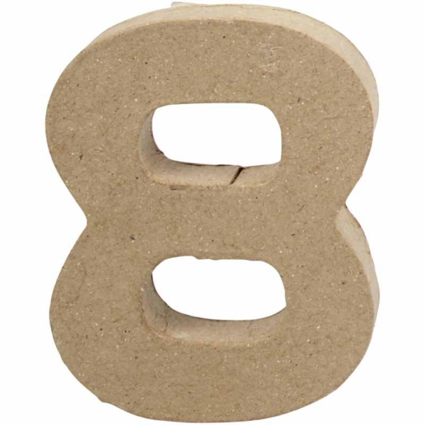 Zahl, 8, H 10 cm, B 7,6 cm, Dicke 1,7 cm, 1 Stk