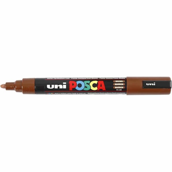 Posca Marker , Nr. PC-5M, Strichstärke 2,5 mm, Braun, 1 Stk – Bild 3