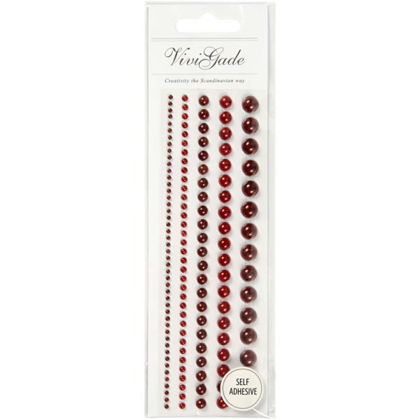 Halbperlen, Größe 2-8 mm, Rot, 140 Stk/ 1 Pck – Bild 3