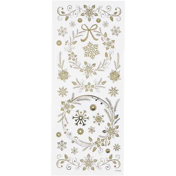 Sticker 'Thank you', Weihnachtssterne, 10x24 cm, Gold, 1 Bl.
