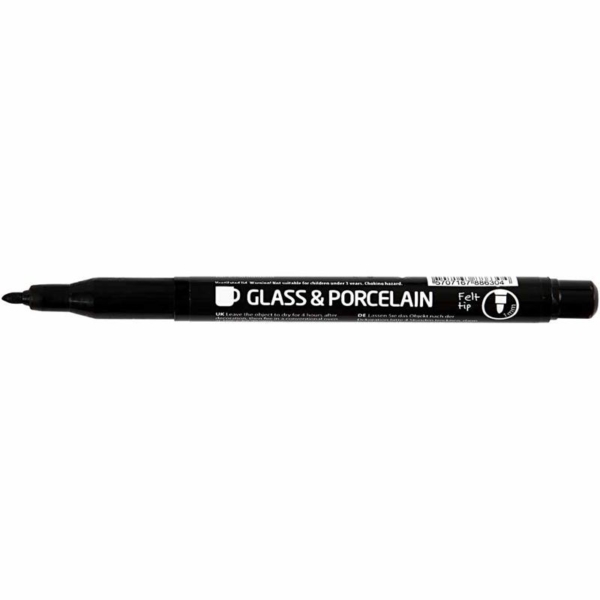 Konturenmarker für Glas/Porzellan, Strichstärke 1-3 mm, Halbdeckend, Schwarz, 1 Stk – Bild 2