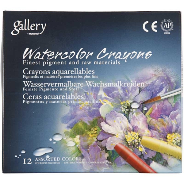 Gallery Aquarell-Kreide, L 9,3 cm, Weiß (301), 12 Stk/ 1 Pck – Bild 3