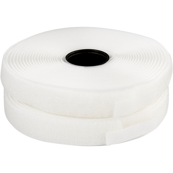 Klettband Haken & Ösen, B 20 mm, Weiß, 5 m/ 1 Rolle – Bild 3