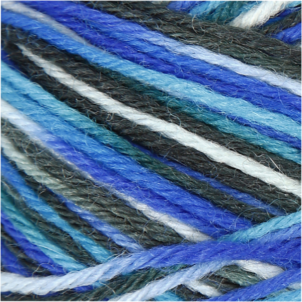 Sockenwolle, L 200 m, Harmonie in Blau-Türkis, 50 g/ 1 Knäuel – Bild 2