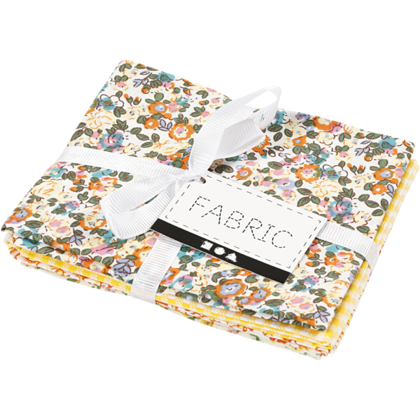 Patchwork-Stoff, Größe 45x55 cm, 100 g, Gelb, 4 Stk/ 1 Bündl. – Bild 2