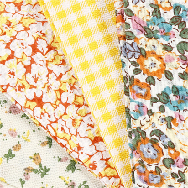Patchwork-Stoff, Größe 45x55 cm, 100 g, Gelb, 4 Stk/ 1 Bündl. – Bild 3