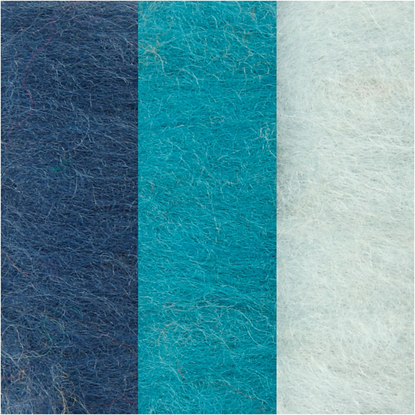 Wolle Kardiert, Harmonie in Blau, 3x10 g/ 1 Pck – Bild 3