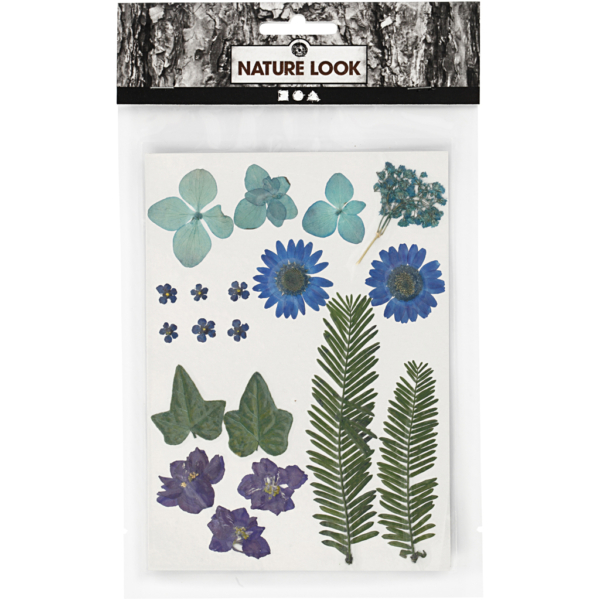 Gepresste Blüten und Blätter, Blau, 1 Pck – Bild 2