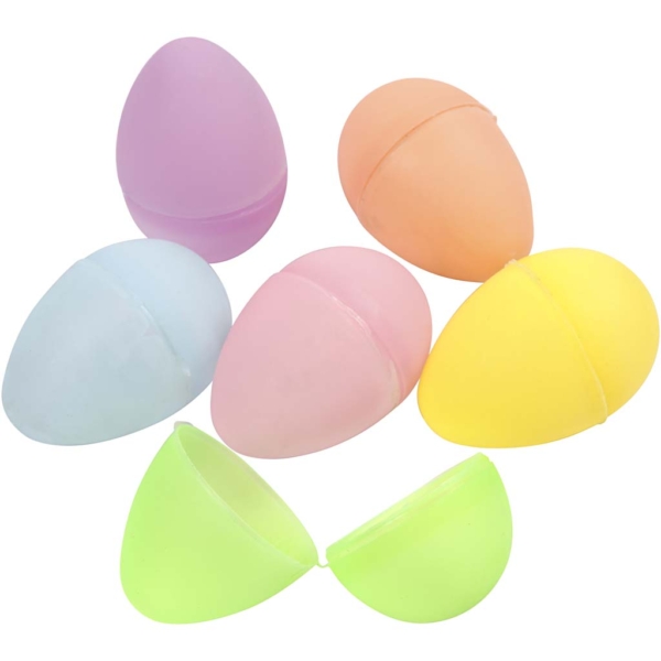 Eier, H 4,5 cm, D 3 cm, Pastellfarben, 24 Stk/ 1 Pck