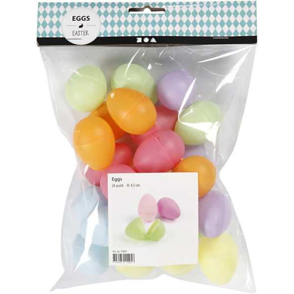 Eier, H 4,5 cm, D 3 cm, Pastellfarben, 24 Stk/ 1 Pck – Bild 3