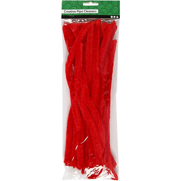 Pfeifenreiniger, L 30 cm, Dicke 15 mm, Rot, 15 Stk/ 1 Pck – Bild 2