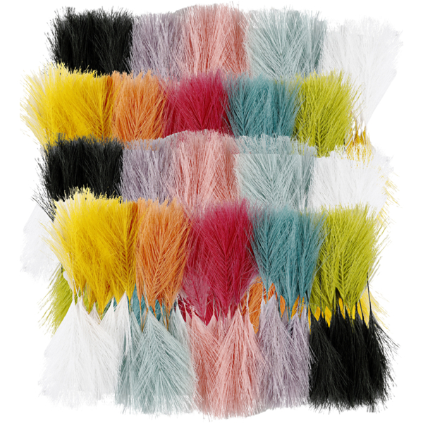 Künstliche Federn, L 15 cm, B 8 cm, Sortierte Farben, 10x10 Pck/ 1 Pck – Bild 3