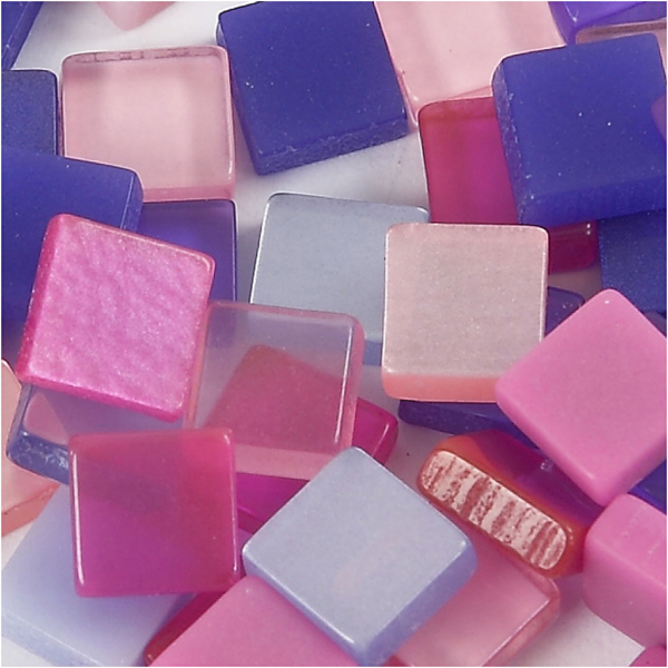 Mini-Mosaik, Größe 5x5 mm, Dicke 2 mm, Lila/Dunkellila, 25 g/ 1 Pck – Bild 3