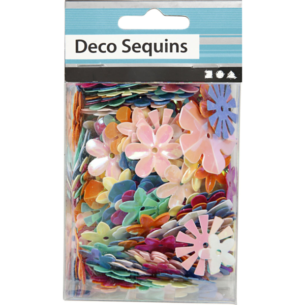 Pailletten - Sortiment, Größe 6-20 mm, Pastellfarben, 10 g/ 1 Pck – Bild 2