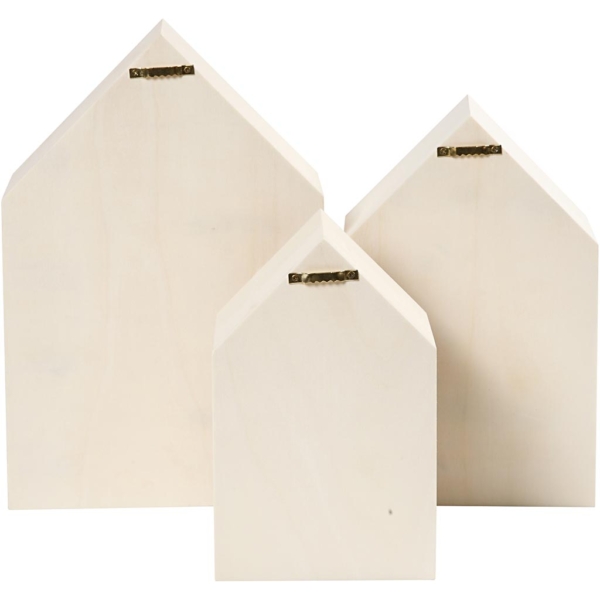 Aufbewahrungskästen, Häuser, H 20,3+25,3+31 cm, T 10 cm, B 13+16,2+20 cm, 3 Stk/ 1 Set – Bild 4