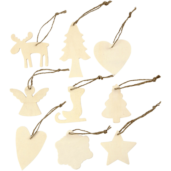 Holzornamente, Weihnachten, Größe 7-8 cm, 72 Stk/ 1 Pck – Bild 2