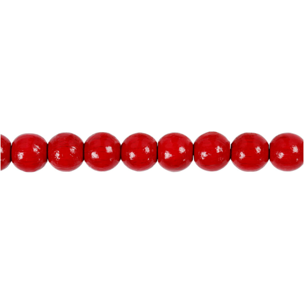 Holzperlen, D 8 mm, Lochgröße 2 mm, Rot, 15 g/ 1 Pck, 80 Stck. – Bild 4