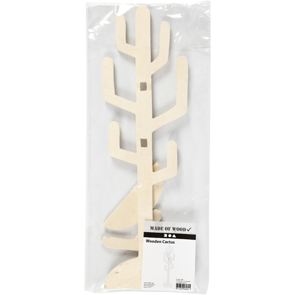 Kaktus aus Holz, H 38 cm, B 12 cm, 1 Stk – Bild 2