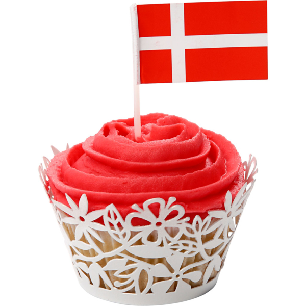 Kuchenflagge, H 6,5 cm, Größe 4,1x2,9 cm, 100 Stk/ 1 Pck – Bild 2