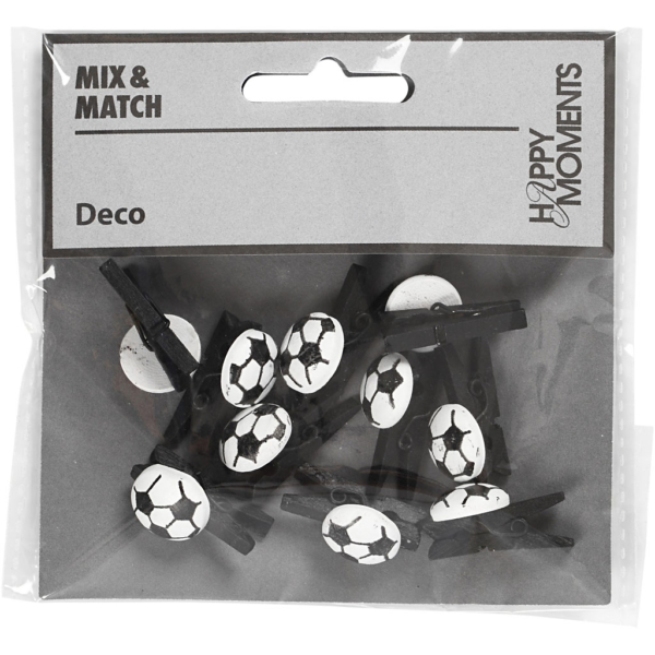 Fußballklammer, Größe 14x25 mm, Dicke 12 mm, Schwarz, 10 Stk/ 1 Pck – Bild 2