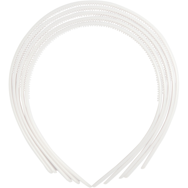 Haarreifen, B 8 mm, Weiß, 5 Stk/ 1 Pck – Bild 2