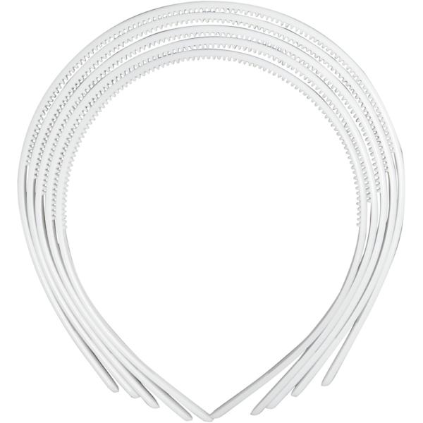 Haarreifen, B 8 mm, Weiß, 5 Stk/ 1 Pck – Bild 4