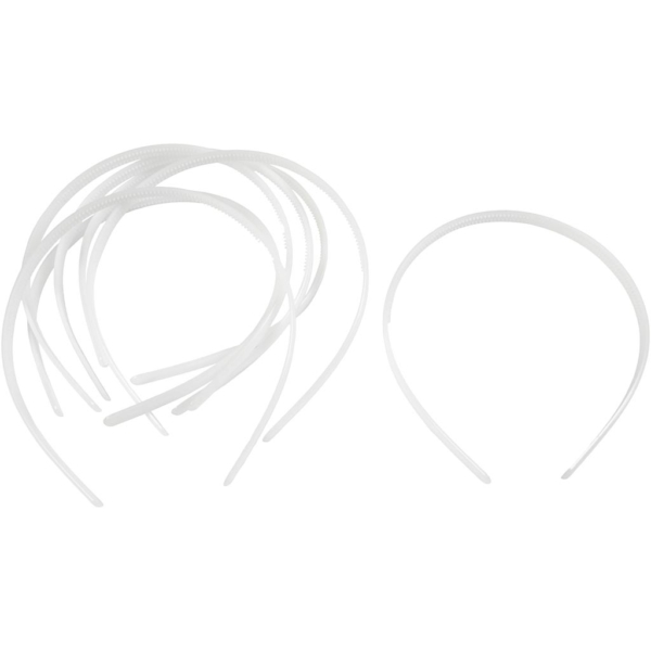 Haarreifen, B 8 mm, Weiß, 20 Stk/ 1 Pck