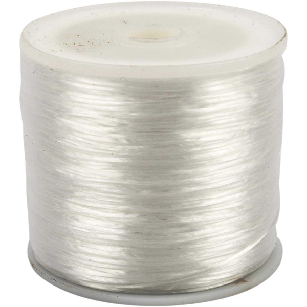 Elastischer Schmuckfaden, flach, Dicke 1 mm, 100 m/ 1 Rolle
