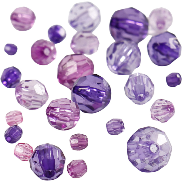 Facettenperlen-Mix, Größe 4-12 mm, Lochgröße 1-2,5 mm, Flieder, 45 g/ 1 Pck – Bild 4