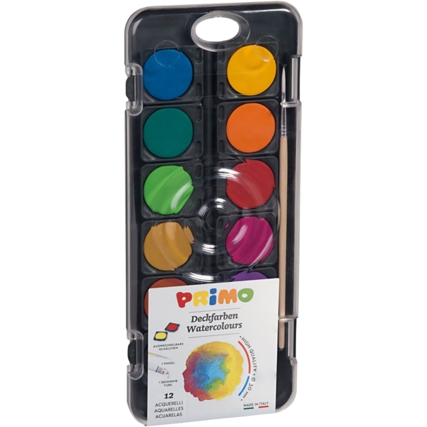 PRIMO Wasserfarben, D 30 mm, Sortierte Farben, 12 Stk/ 1 Pck – Bild 2