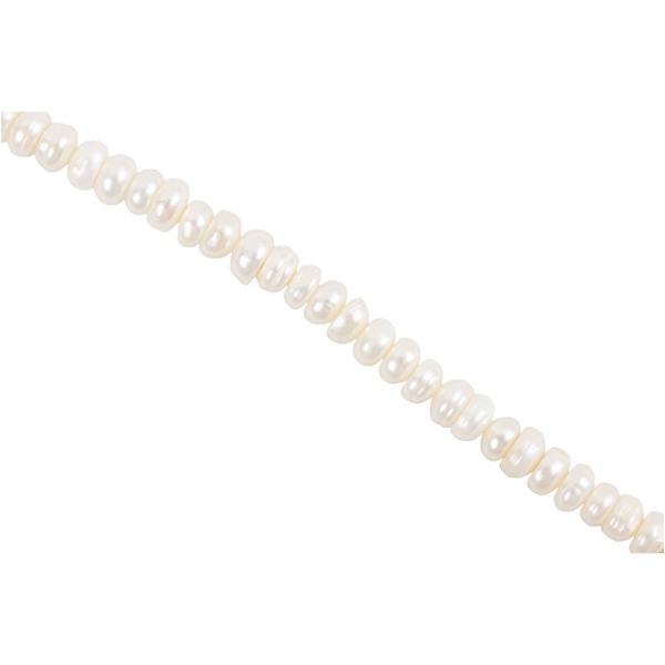 Süßwasserperlen, Größe 4-6 mm, Lochgröße 1 mm, Perlmutt, 40 cm/ 1 Pck – Bild 3