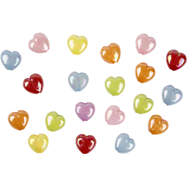 Herzperlen, Mix, Größe 25x15 mm, Lochgröße 3 mm, 125 ml/ 1 Pck, 70 g – Bild 3