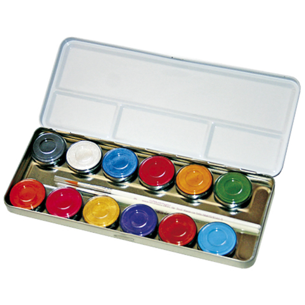 Eulenspiegel Gesichtsschminke, Perlmuttfarben, 12 Farbe/ 1 Set – Bild 2