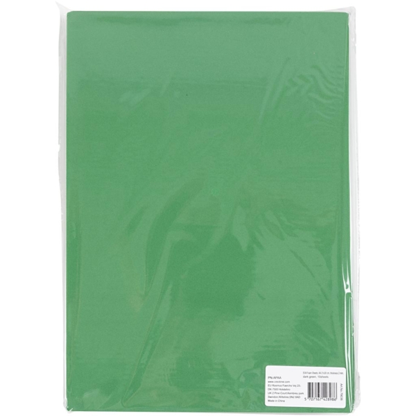 EVA-Schaumstoff, A4, 210x297 mm, Dicke 2 mm, Dunkelgrün, 10 Bl./ 1 Pck – Bild 3
