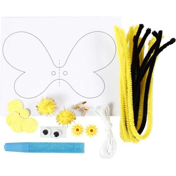 Mini Kreativ Set, Hüpfbiene aus einer Papprolle, 1 Pck – Bild 4
