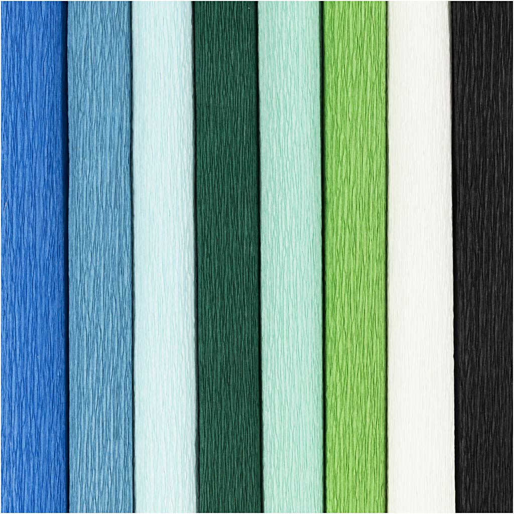 Krepppapier, Blatt 25x60 cm, Kreppanteil: 180%, 105 g, Harmonie in Blau-Grün, 8 Bl./ 1 Pck – Bild 4