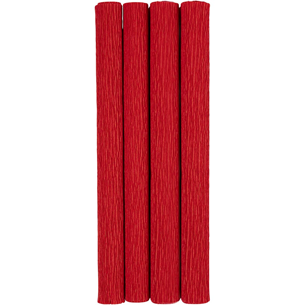 Krepppapier, Blatt 25x60 cm, Kreppanteil: 180%, 105 g, Rot, 4 Bl./ 1 Pck