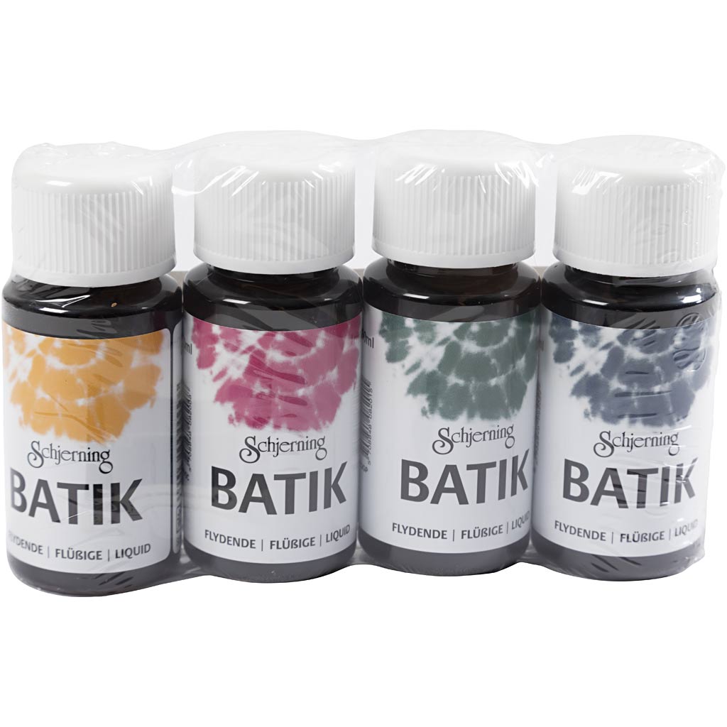 Batikfarbe, Marineblau, Grün, Pink, Korngelb, 4x50 ml/ 1 Pck – Bild 2