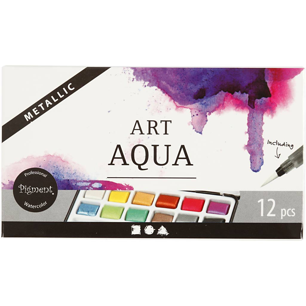 Art Aquarellfarben, Metallic-Farben, 12 Farbe/ 1 Pck – Bild 2