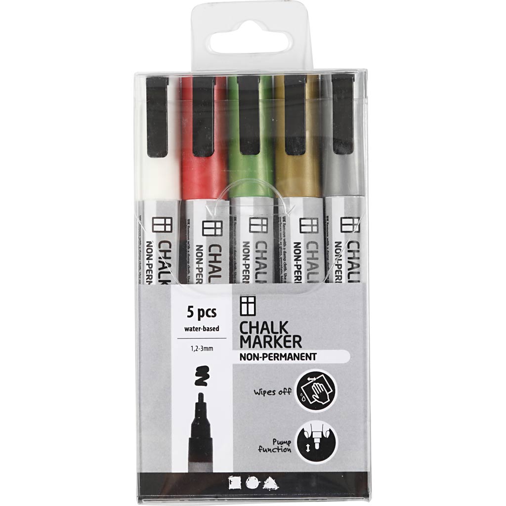 Kreidestifte, Strichstärke 1,2-3 mm, Metallic-Farben, 5 Stk/ 1 Pck – Bild 2