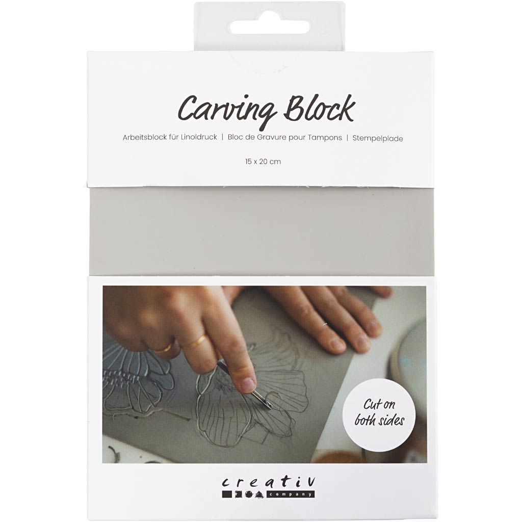 Linoldruck-Platte, Blatt 15x20 cm, Hellgrau, 1 Stk